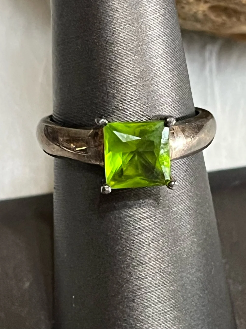 Peridot Sterling Solitaire Ring